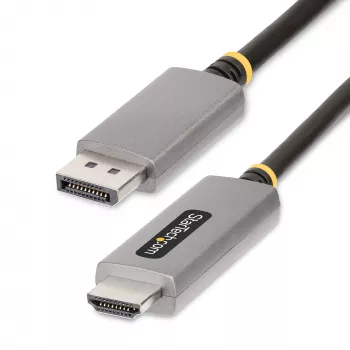 StarTech.com 2 m DisplayPort–HDMI adaptera kabelis, 8K 60 Hz, 4K 144 Hz, HDR10, DP 1.4 uz HDMI 2.1 aktīvais video pārveidotājs, DisplayPort darbvirsmas savienošanai ar HDMI monitoru, vīr.–vīr. – DisplayPort uz HDMI vads
