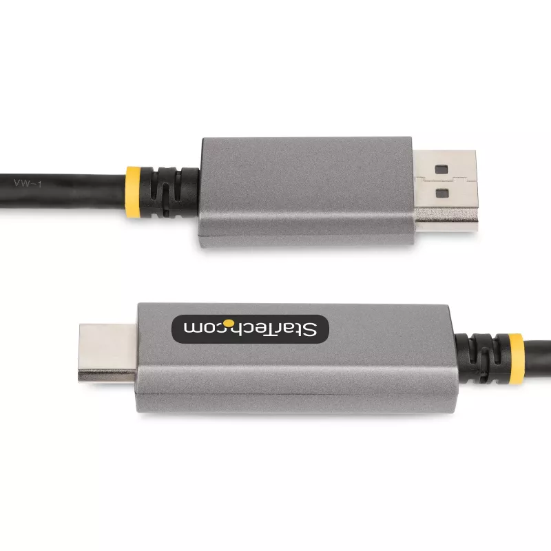 StarTech.com 2 m DisplayPort–HDMI adaptera kabelis, 8K 60 Hz, 4K 144 Hz, HDR10, DP 1.4 uz HDMI 2.1 aktīvais video pārveidotājs, DisplayPort darbvirsmas savienošanai ar HDMI monitoru, vīr.–vīr. – DisplayPort uz HDMI vads