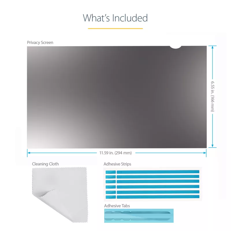 StarTech.com 13.3 collu klēpjdatora privātuma ekrāns – pretatspīduma privātuma filtrs platekrāna (16:9) displejiem – klēpjdatora monitora ekrāna aizsargs ar 51% zilās gaismas samazināšanu – apgriežams, matēts/spīdīgs