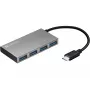 Sandberg USB-C uz 4 xUSB 3.0 kabatas centrmezgls, USB 3.2 Gen 1 (3.1 Gen 1) Type-C, USB 3.2 Gen 1 (3.1 Gen 1) Type-A, balts, alumīnijs, RoHS, Windows 10, Windows 7, Windows 8