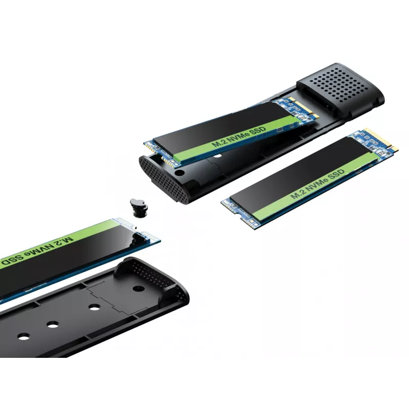 Sandberg USB 3.2 Case for M.2+NVMe SSD, SSD korpuss, M.2, M.2, 10 Gbit/s, USB savienojamība, Melns