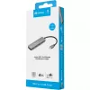Sandberg USB-C uz 4 x USB-C centrmezgls, USB 3.2 Gen 1 (3.1 Gen 1) Type-C, USB 3.2 Gen 1 (3.1 Gen 1) Type-C, 10000 Mbit/s, pelēks, alumīnijs, 0.15 m
