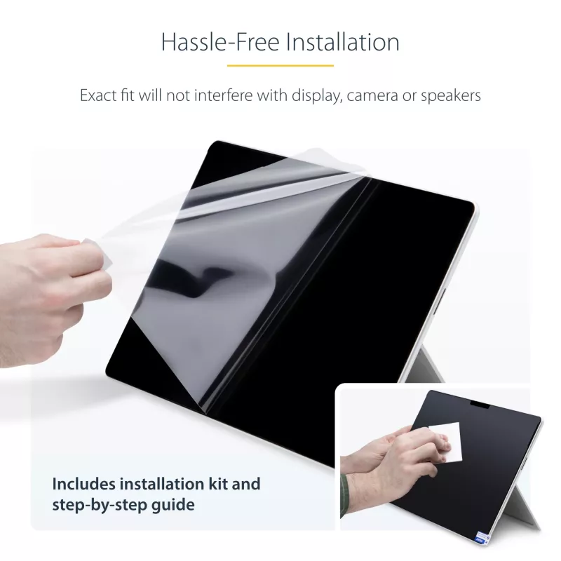 StarTech.com četrvirzienu privātuma ekrāns 13 collu Surface Pro 8/9/X klēpjdatoram, portreta/ainavas režīmi, skārienjutīgs, +/-30° skata leņķis, bloķē līdz 51% zilās gaismas, pretatspīduma pārklājums