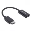 Manhattan DisplayPort 1.1 uz HDMI adaptera kabelis, 1080p@60Hz, vīrišķais uz sievišķo, melns, kabelis 15cm, DP ar fiksatoru, nav divvirzienu, trīs gadu garantija, ekvivalents DP2HDMI