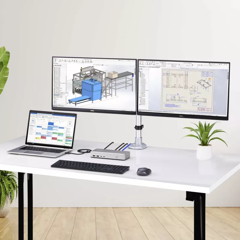 StarTech.com Dual-Monitor USB4 dokstacija, divi 4K 120Hz vai viens 8K 60Hz HDMI, 100W klēpjdatora uzlāde, 2.5GbE, USB-C vairāku monitoru doks, bez draiveriem