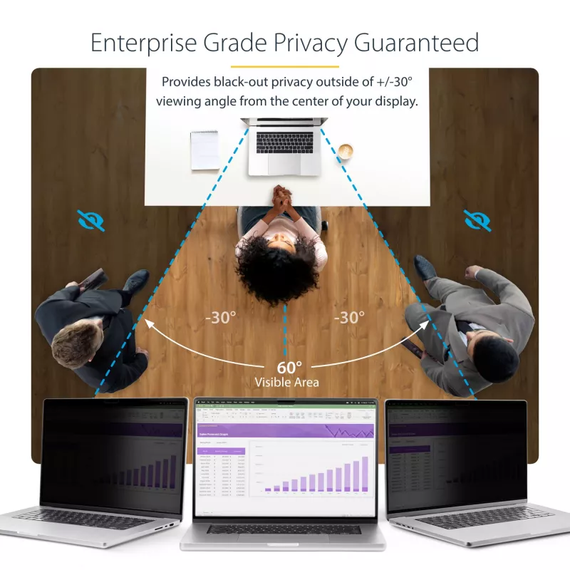 StarTech.com 15 collu MacBook Air 2023 klēpjdatora privātuma ekrāns, noņemams un atgriezenisks pretatspīduma privātuma filtrs, magnētisks klēpjdatora ekrāna aizsargs ar 51% zilās gaismas samazinājumu