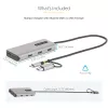 StarTech.com USB-C multiportu adapteris ar pievienotu USB-C uz USB-A pārveidotāju, duālais HDMI (4K30Hz/1080p60Hz), 3x USB-A 5Gbps, mini ceļojumu dokstacija, klēpjdatoru dokstacija, 1,3 pēdu/40cm kabelis