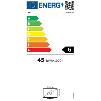 DELL UltraSharp U4924DW datora monitors 124,5 cm (49 colli) 5120 x 1440 pikseļi 5K Ultra HD LCD Melns, Sudrabs