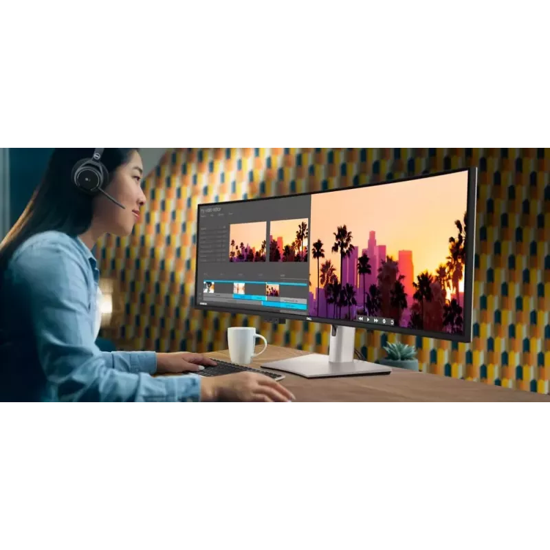 DELL UltraSharp U4924DW datora monitors 124,5 cm (49 colli) 5120 x 1440 pikseļi 5K Ultra HD LCD Melns, Sudrabs