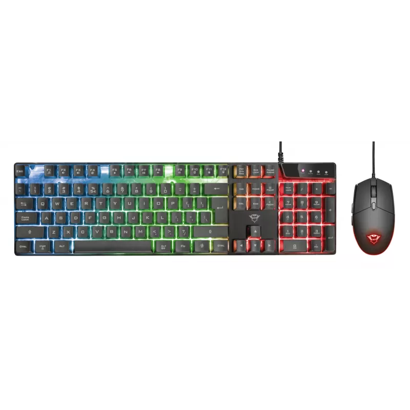 Trust GXT 838 Azor tastatūra Iekļauta pele Spēļu USB Melna