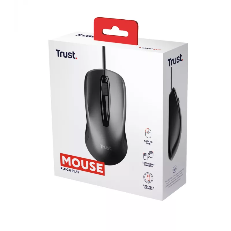 Trust 24657 pele Biroja Piemērota abām rokām USB Type-A Optiskā 1200 DPI