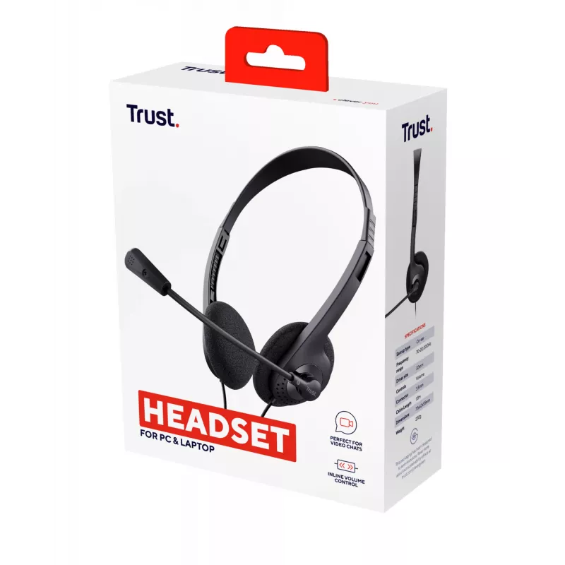 Trust 24659 austiņas/headset Vadu Austiņu uzgalis Zvani/Mūzika Melns