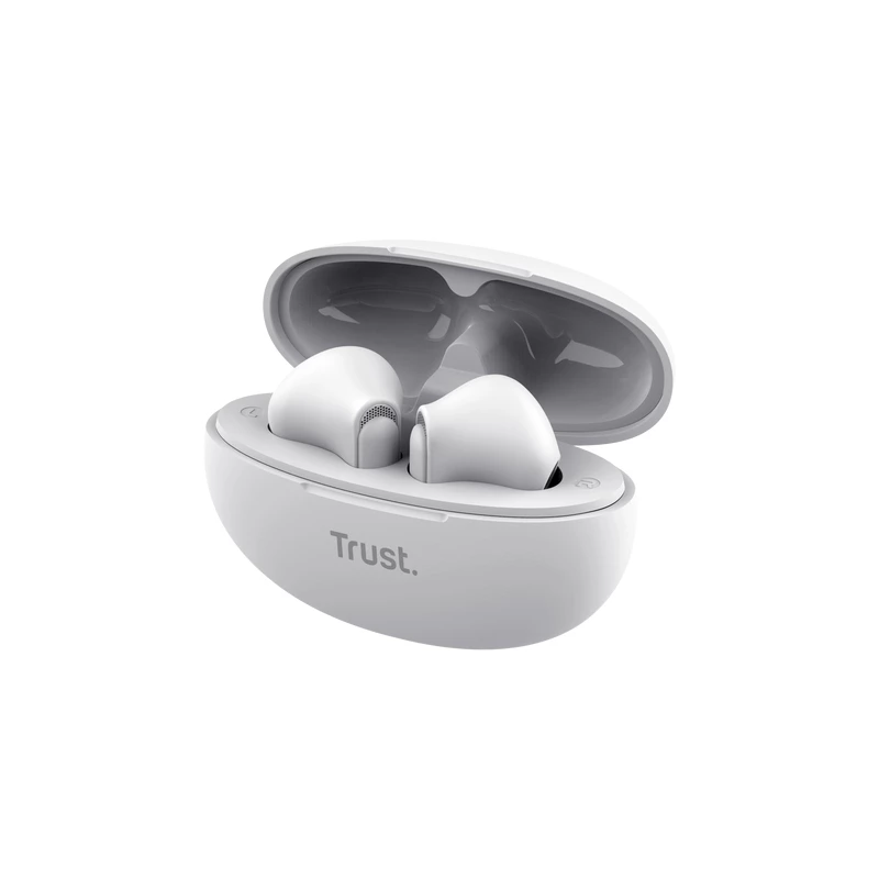 Trust Yavi austiņas True Wireless Stereo (TWS) Ievietojamās Zvani/Mūzika USB Type-C Bluetooth Balts