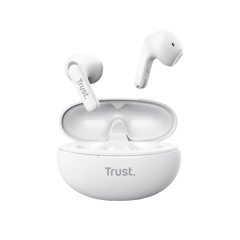 Trust Yavi austiņas True Wireless Stereo (TWS) Ievietojamās Zvani/Mūzika USB Type-C Bluetooth Balts