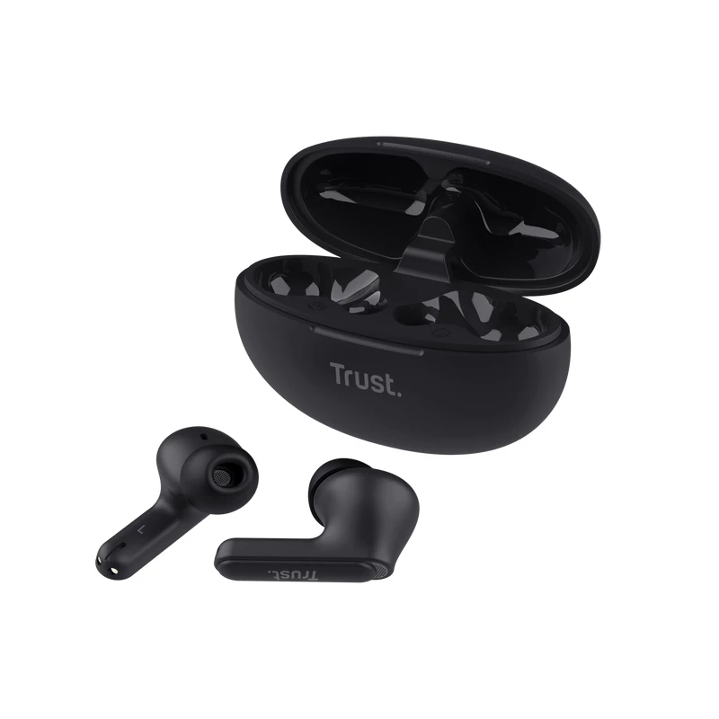 Trust Yavi austiņas True Wireless Stereo (TWS) Ievietojamās Zvani/Mūzika USB Type-C Bluetooth Melns