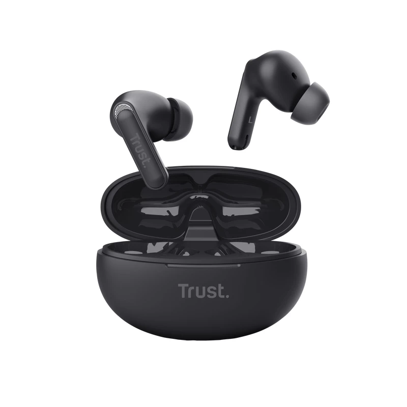 Trust Yavi austiņas True Wireless Stereo (TWS) Ievietojamās Zvani/Mūzika USB Type-C Bluetooth Melns
