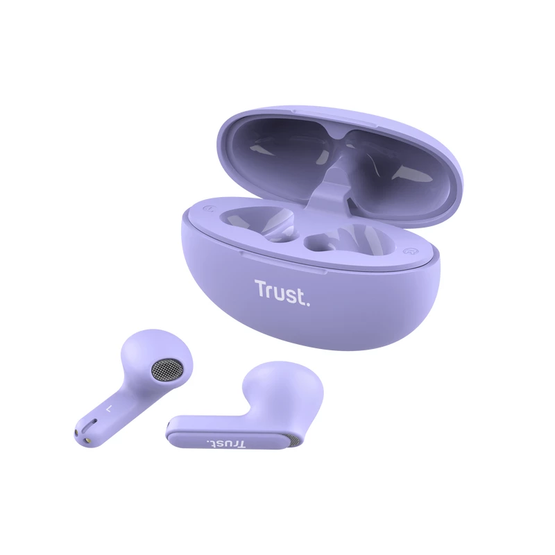 Trust Yavi austiņas True Wireless Stereo (TWS) ievietojamas zvaniem/mūzikai USB Type-C Bluetooth violetas