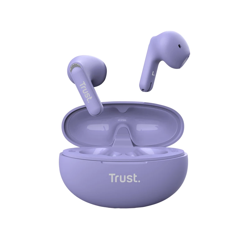 Trust Yavi austiņas True Wireless Stereo (TWS) ievietojamas zvaniem/mūzikai USB Type-C Bluetooth violetas