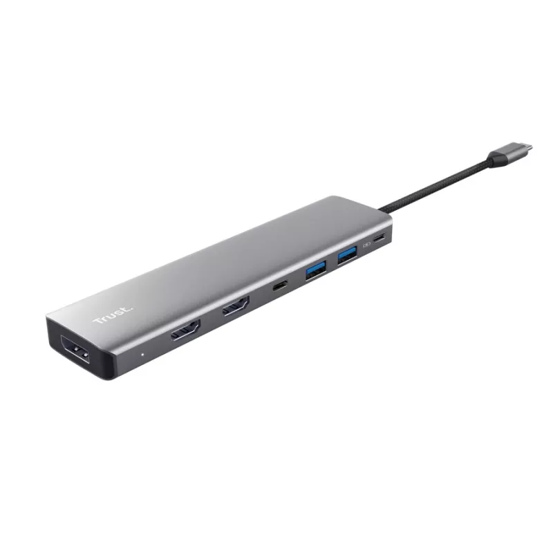 Trust 25661 saskarnes centrmezgls USB Type-C Alumīnijs