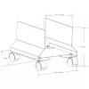 Techly CPU tērauda turētājs ar riteņiem, melns ICA-CS 34, melns, PC, multimediju ratiņi, 25 kg, 195 mm, 240 mm