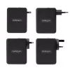 StarTech.com 140 W USB-C sienas lādētājs, 3x USB-C/1x USB-A, PD 3.1 starptautiskais GaN strāvas adapteris MacBook/Dell XPS/Inspiron