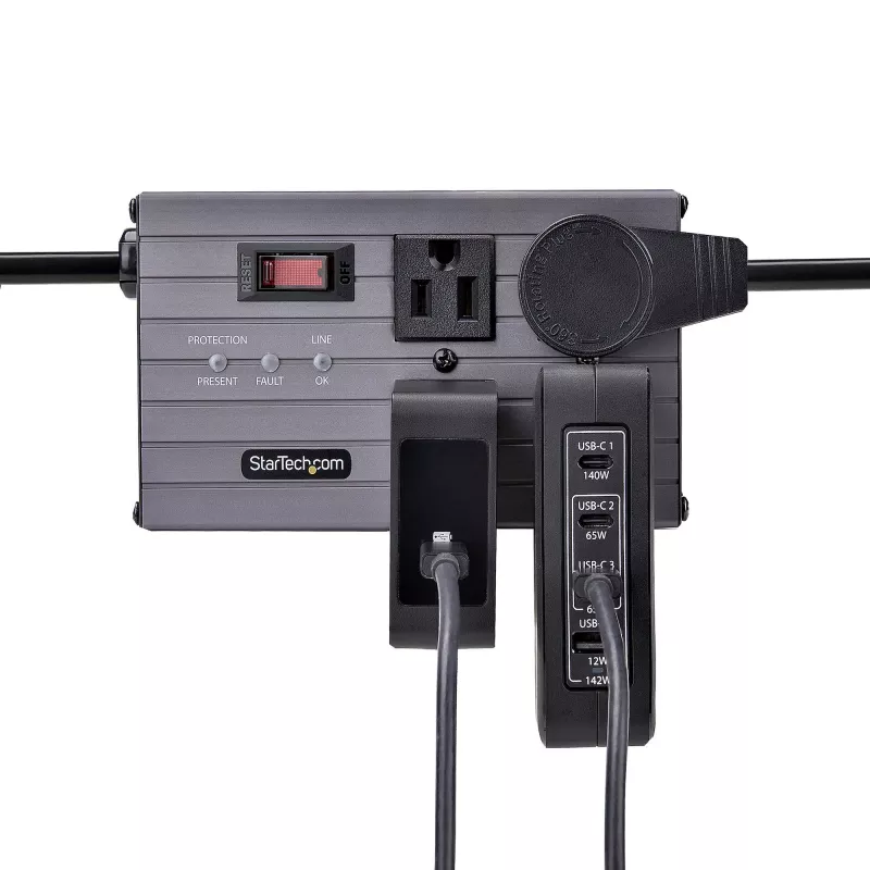 StarTech.com 140 W USB-C sienas lādētājs, 3x USB-C/1x USB-A, PD 3.1 starptautiskais GaN strāvas adapteris MacBook/Dell XPS/Inspiron