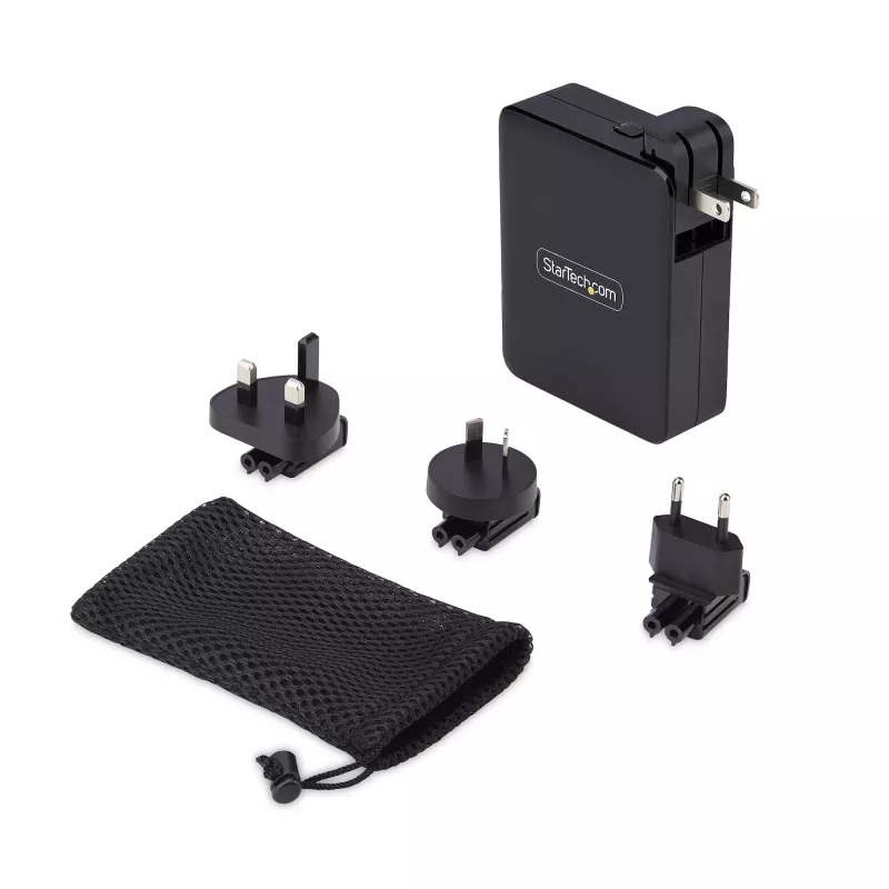 StarTech.com 140 W USB-C sienas lādētājs, 3x USB-C/1x USB-A, PD 3.1 starptautiskais GaN strāvas adapteris MacBook/Dell XPS/Inspiron
