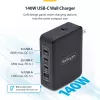 StarTech.com 140 W USB-C sienas lādētājs, 3x USB-C/1x USB-A, PD 3.1 starptautiskais GaN strāvas adapteris MacBook/Dell XPS/Inspiron