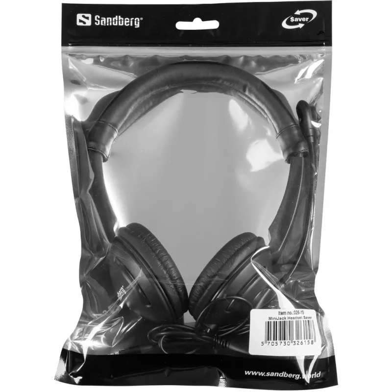 Sandberg MiniJack Headset Saver, vadu, zvani/mūzika, 20 - 20000 Hz, 71 g, austiņas, melns