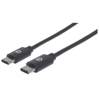 Manhattan USB-C uz USB-C kabelis, 3 m, vīrietis–vīrietis, melns, 480 Mb/s (USB 2.0), Hi-Speed USB, mūža garantija, ekvivalents USB2CC3M