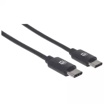 Manhattan USB-C uz USB-C kabelis, 3 m, vīrietis–vīrietis, melns, 480 Mb/s (USB 2.0), Hi-Speed USB, mūža garantija, ekvivalents USB2CC3M