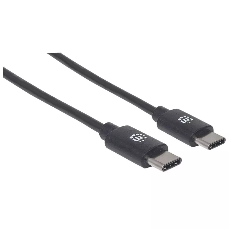 Manhattan USB-C uz USB-C kabelis, 3 m, vīrietis–vīrietis, melns, 480 Mb/s (USB 2.0), Hi-Speed USB, mūža garantija, ekvivalents USB2CC3M
