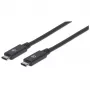 USB-C kabelis Manhattan USB31C5C1M 1m vīrietis-vīrietis melns