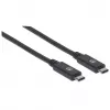 USB-C kabelis Manhattan USB31C5C1M 1m vīrietis-vīrietis melns