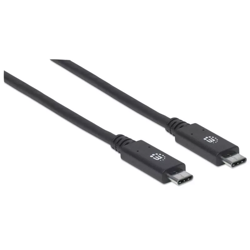 USB-C kabelis Manhattan USB31C5C1M 1m vīrietis-vīrietis melns