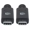 USB-C kabelis Manhattan USB31C5C1M 1m vīrietis-vīrietis melns