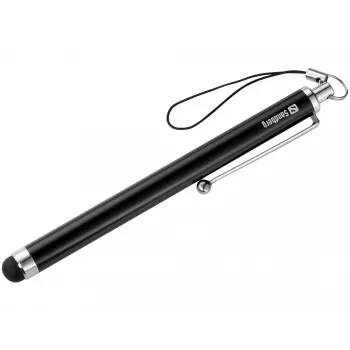 Sandberg skārienjūtīga ekrāna irbulis Pen Saver, universāls, jebkuram zīmolam, melna, sudraba krāsa, metāls, gumija, 1 gab., 100 mm