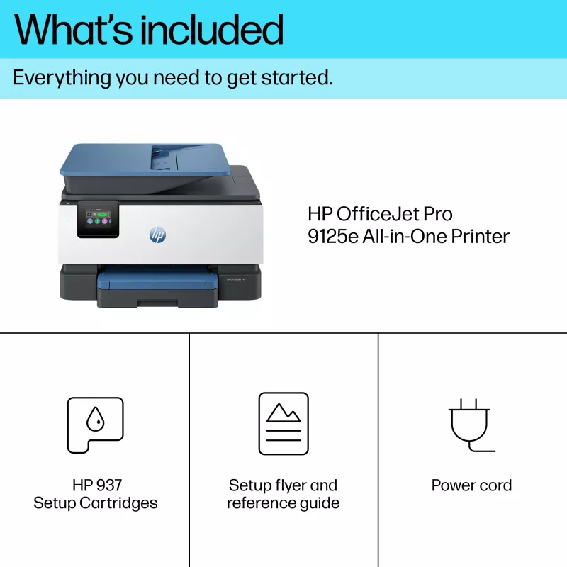 HP OfficeJet Pro 9125e Bezvadu Daudzfunkciju Krāsu Printeris, Instant Ink; Divpusējā drukāšana