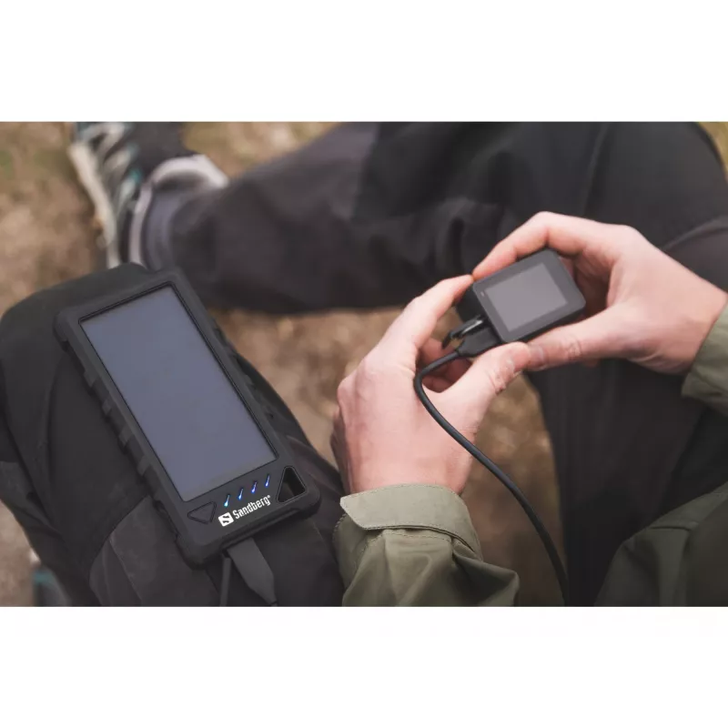 Sandberg Outdoor Solar Powerbank 16000, 16000 mAh, Lithium-Ion (Li-Ion), Melns