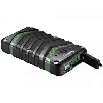 Sandberg Survivor Powerbank 20000, 20000 mAh, litija jonu (Li-Ion), melna, zaļa