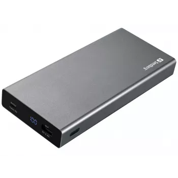 Sandberg ārējais akumulators USB-C PD 100W 20000, 20000 mAh, litija jonu (Li-Ion), Quick Charge 3.0, 100 W, pelēks