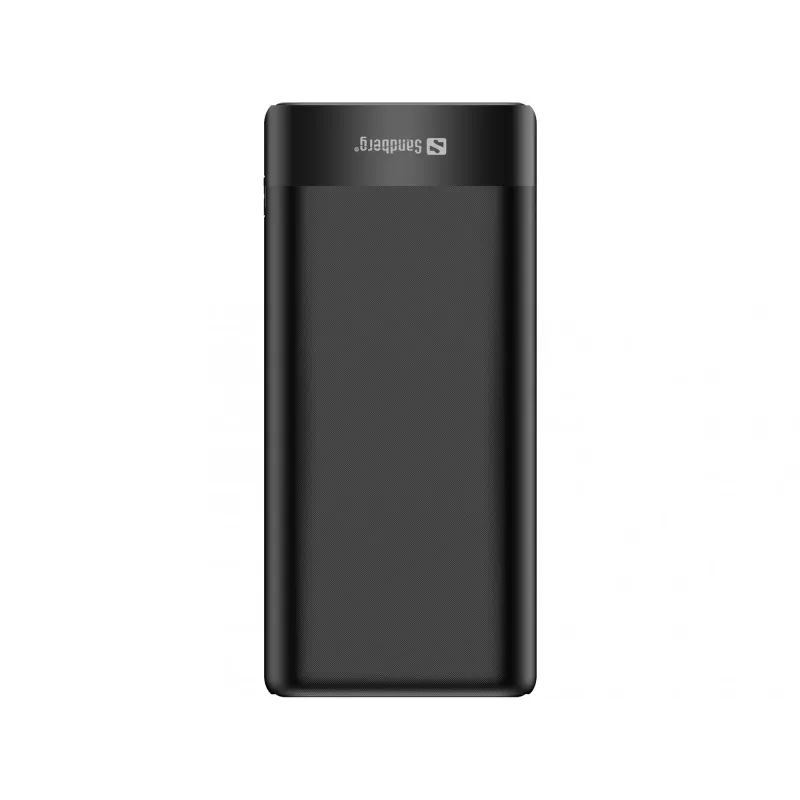 Sandberg ārējais akumulators 20000 PD65W+2xQC3.0, 20000 mAh, litija jonu (Li-Ion), Quick Charge 3.0, 65 W, melns