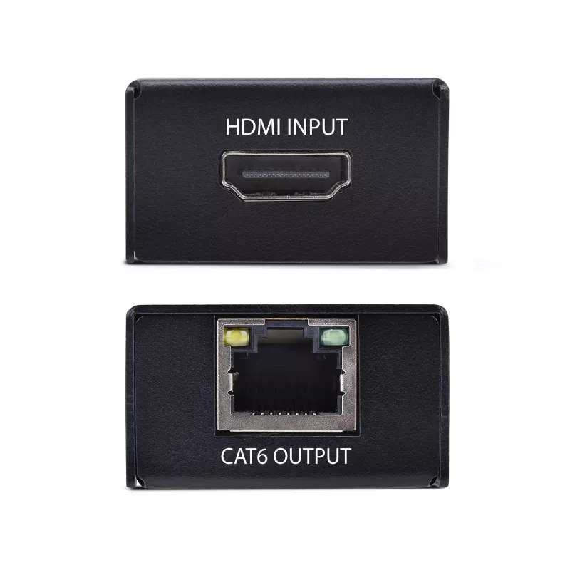 StarTech.com HDMI pagarinātājs pa CAT5e/CAT6, 4K 60Hz, līdz 60 m (200 pēdām), raidītāja un uztvērēja komplekts, barošana pa kabeli, kompakts formas faktors