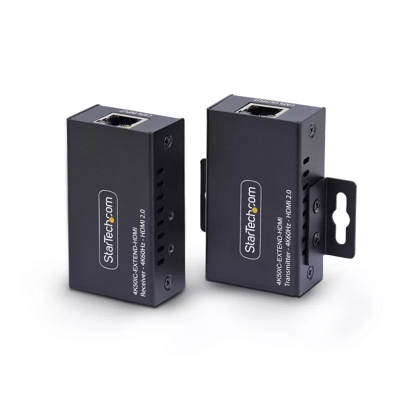 StarTech.com HDMI pagarinātājs pa CAT5e/CAT6, 4K 60Hz, līdz 60 m (200 pēdām), raidītāja un uztvērēja komplekts, barošana pa kabeli, kompakts formas faktors