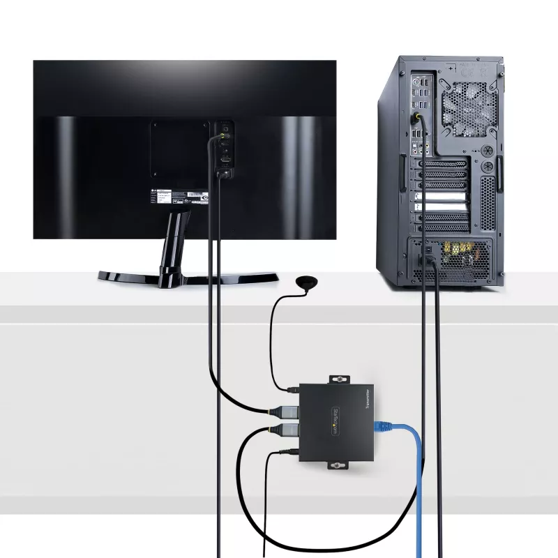 StarTech.com 4K70IC-EXTEND-HDMI AV paplašinātājs AV raidītājs un uztvērējs Melns