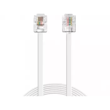Sandberg Telephone RJ11-RJ11 5 m, 5 m, RJ11, RJ11, vīriešu, vīriešu, balta