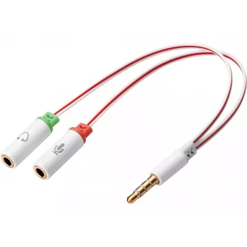 Sandberg austiņu pārveidotājs Dual-Single, 3.5 mm TRS, vīrišķais, sievišķā, balts