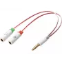 Sandberg austiņu pārveidotājs Dual-Single, 3.5 mm TRS, vīrišķais, sievišķā, balts