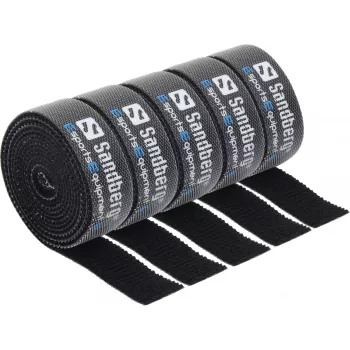 Sandberg kabeļu Velcro siksnu komplekts 5 gab., Āķa un cilpas kabeļu saite, Melna, 1000 mm, 73 g, 50 mm, 50 mm