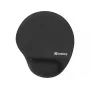 Sandberg Memory Foam pelepad Round, melna, vienkrāsaina, atmiņu putas, plaukstas balsts, neslīdoša pamatne